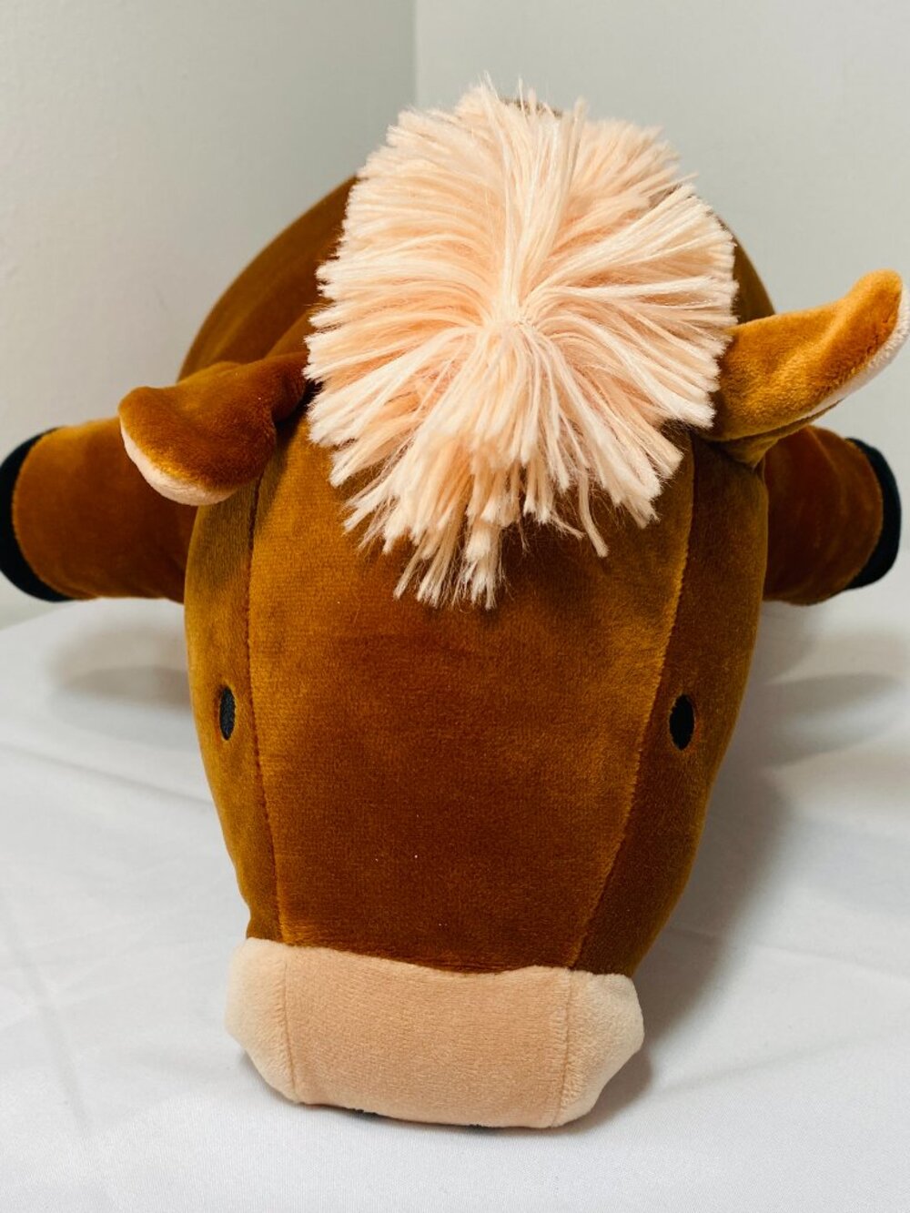 Pillowfort Weighted Horse Brown Velour Plush, 20" x 7", NWOT, Target 2025, 3+